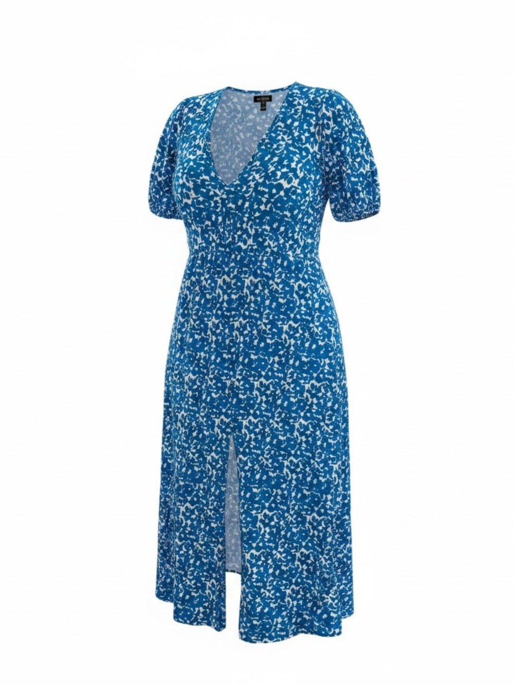 Zara Blue Floral V-Neck Midi Dress